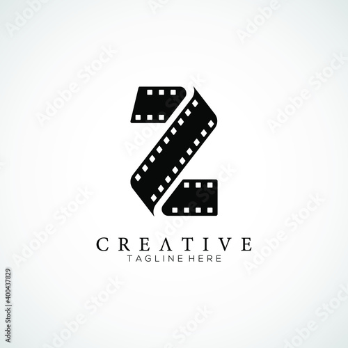 Number 2 with the logo design of Film strip design template
