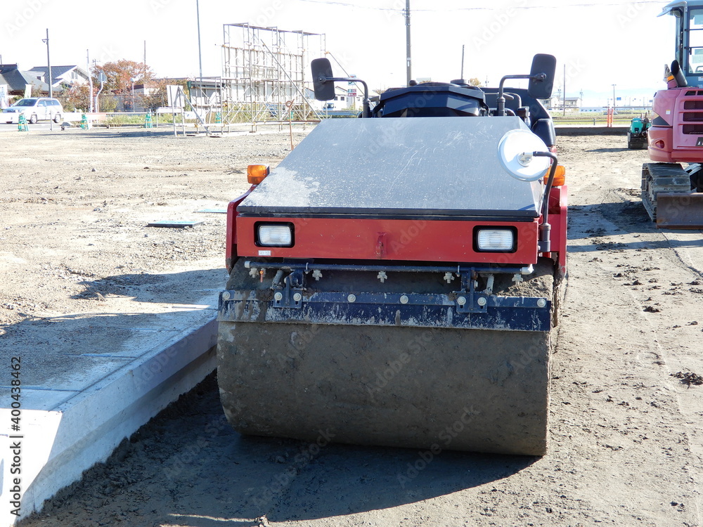 ロードローラー 締固め用機械 StockFoto Adobe Stock