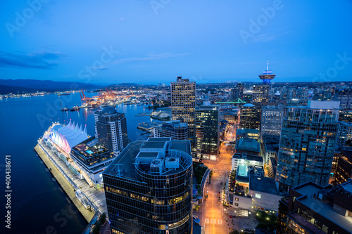 Downtown Vancouver at night  photo