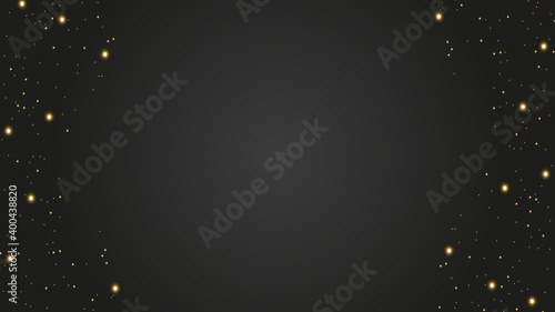 Vector luxury black background with golden sparklers christmas time