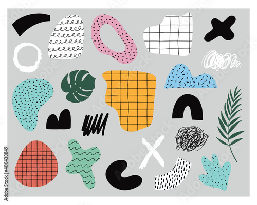 Hand drawn abstract collage elements. Modern design. Vector illustration
