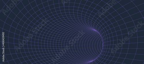 Abstract tunnel. Network cyber technology. 3D texture.