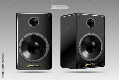 A realistic pair of speakers.