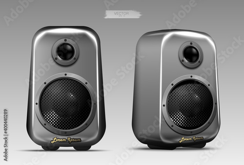 A realistic pair of speakers.