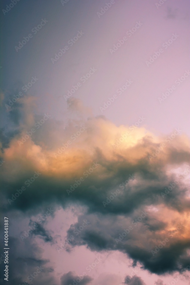 purple sky and clouds