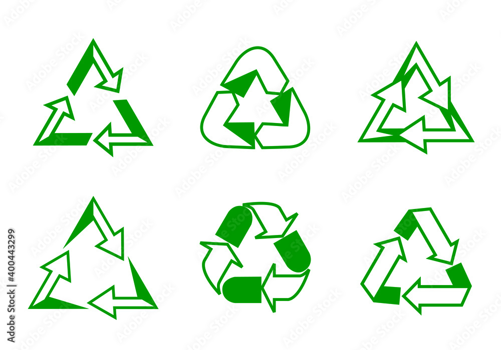 Set recycle vector icons. Label template. Eco circle arrows. Vector outline Icons. Set recycle vector icons. Label template. Eco circle arrows. Vector outline Icons.