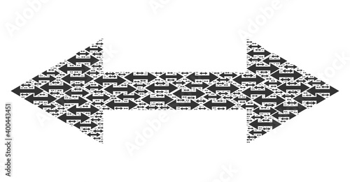 Recursion combination of horizontal flip. Flat vector horizontal flip abstraction is formed of random itself horizontal flip icons.