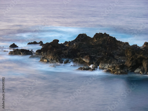 Easter Island coastline. Easter Island coast, rocks, ocean. photo