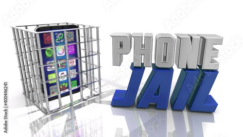 Phone Jail Prevent Stop Distraction Calls Texts Lock Up 3d Animation photo