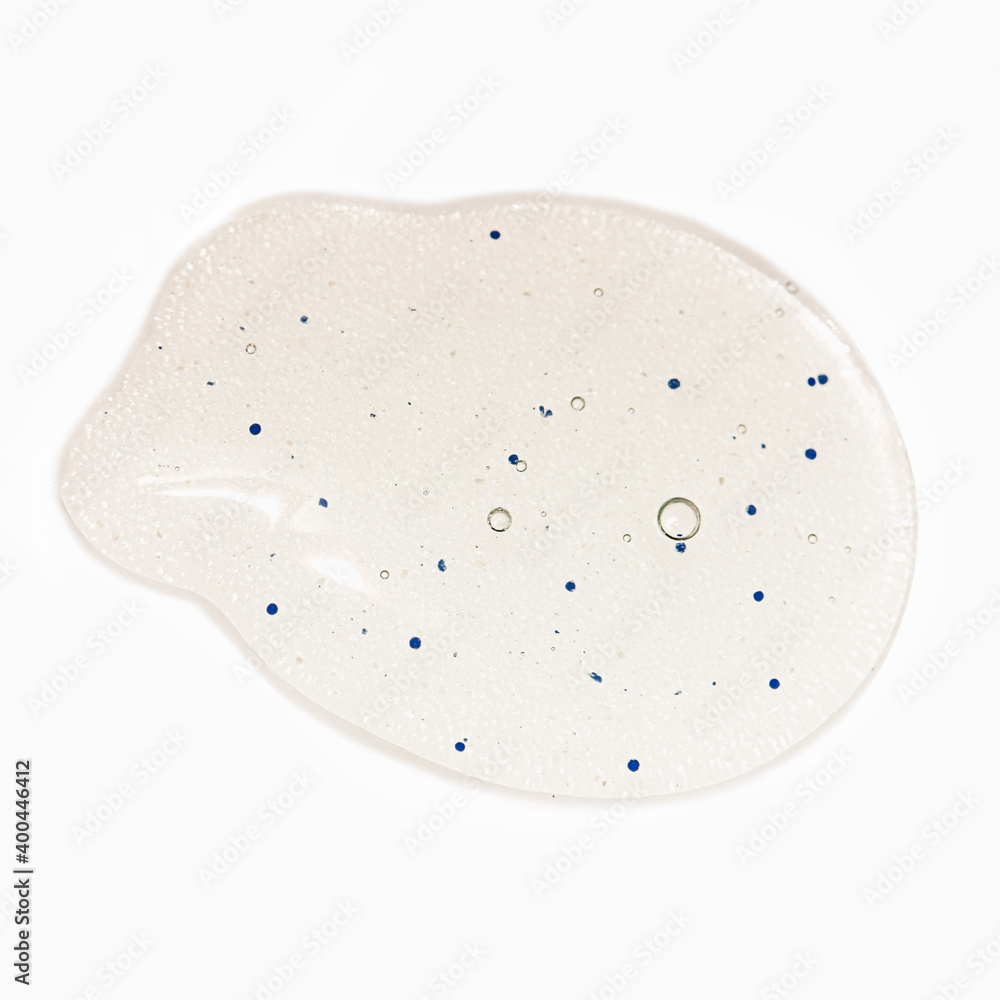The texture of a transparent cosmetic gel with a scrub The texture of a transparent cosmetic gel with a scrub