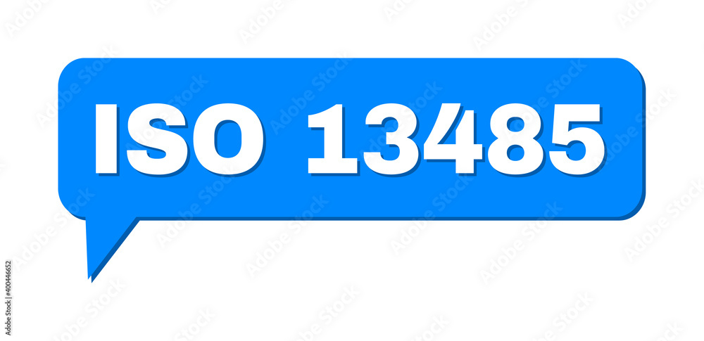 Chat ISO 13485 Colored Bubble Frame. ISO 13485 caption is located inside colored bubble with shadow. Vector quote title inside chat frame. Chat ISO 13485 Colored Bubble Frame. ISO 13485 caption is located inside colored bubble with shadow. Vector quote title inside chat frame.