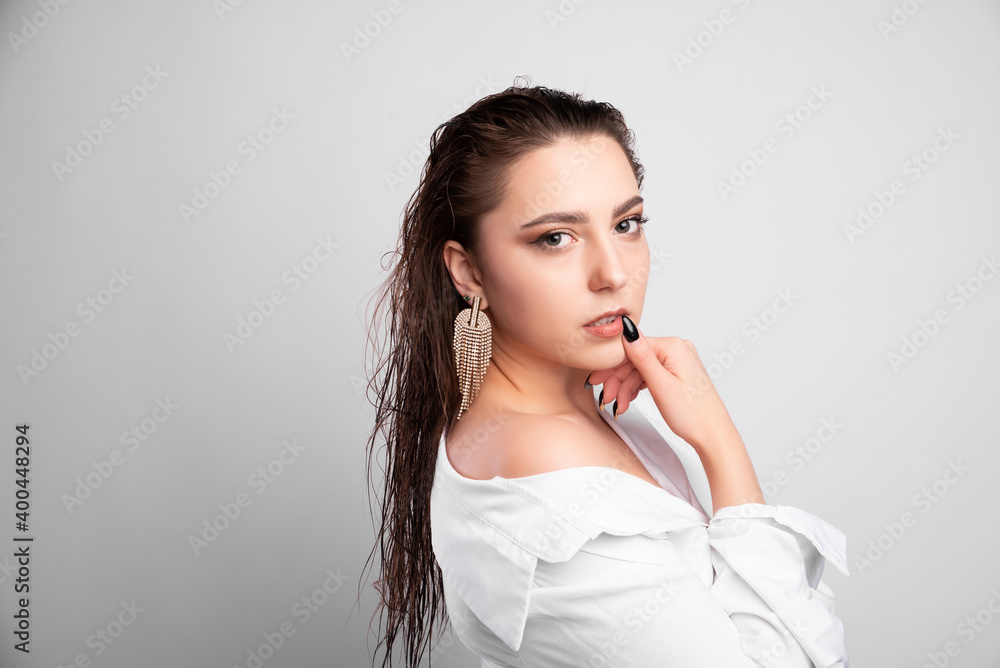 Portrait of smiling young black woman with copy space.