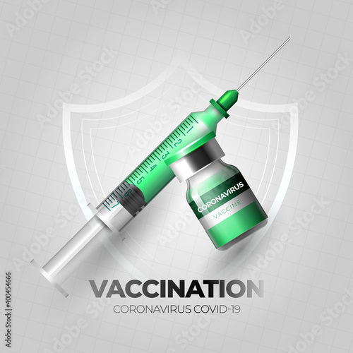 Coronavirus vaccination background concept with syringe