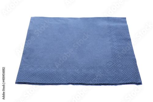 Blue clean paper tissue isolated on white
