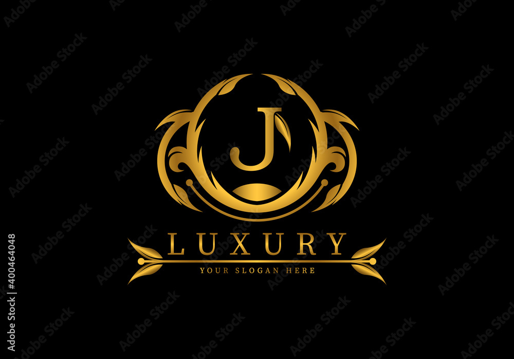 Obraz premium Letter J Luxury Logo template vector for brand, company or fashion.