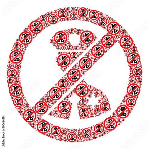 Repeating combination of no police officer. Flat vector no police officer collage is created of repeating self no police officer items.