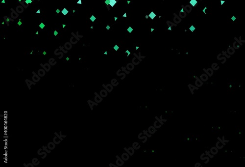 Dark green vector template with crystals  circles  squares.