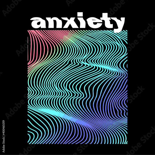 Distorted wave with slogan Vector design for t-shirt graphics, banner, fashion prints, slogan tees, stickers, cards,flyer, posters and other creative uses