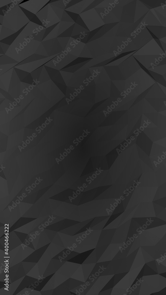 Black abstract background. Lowpoly backdrop. Gloomy crumpled paper. Vertical orientation. 3D illustration Black abstract background. Lowpoly backdrop. Gloomy crumpled paper. Vertical orientation. 3D illustration