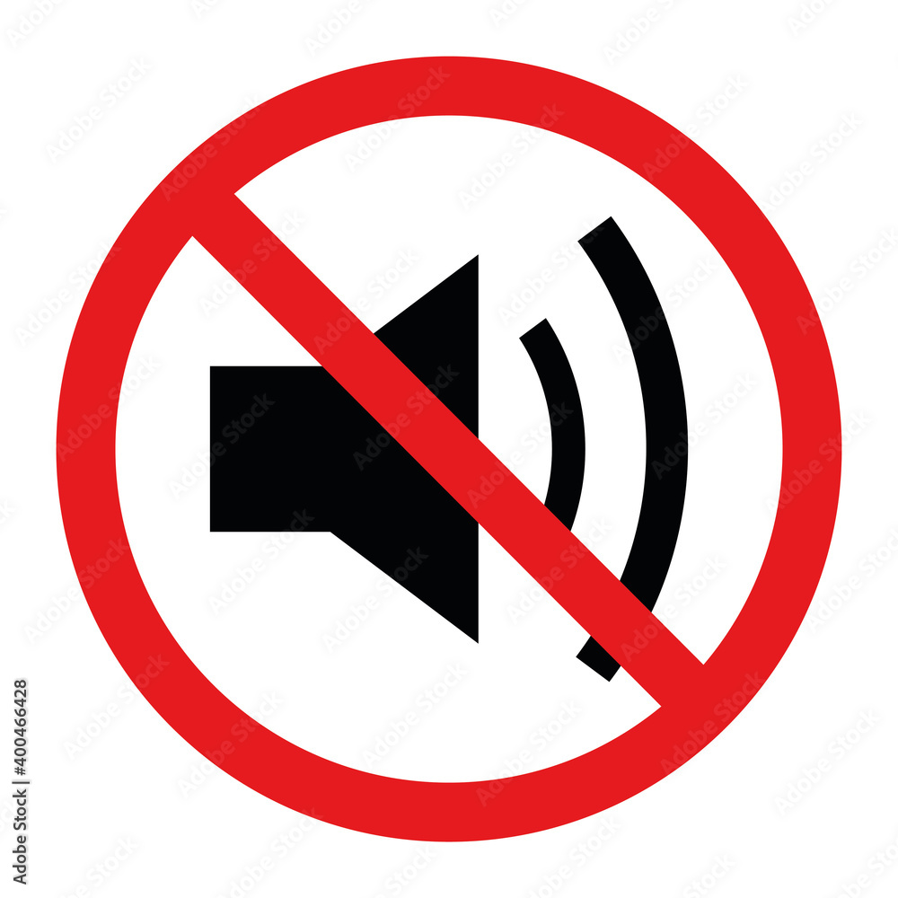 Sound prohibition symbol Vector illustration Sound prohibition symbol Vector illustration