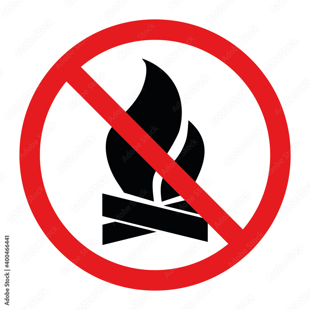 Symbol for not making a fire Vector illustration Symbol for not making a fire Vector illustration