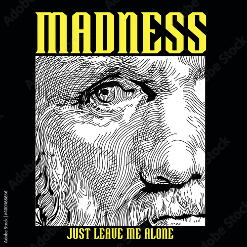 Hand drawn face with slogan Vector design for t-shirt graphics, banner, fashion prints, slogan tees, stickers, cards,flyer, posters and other creative uses