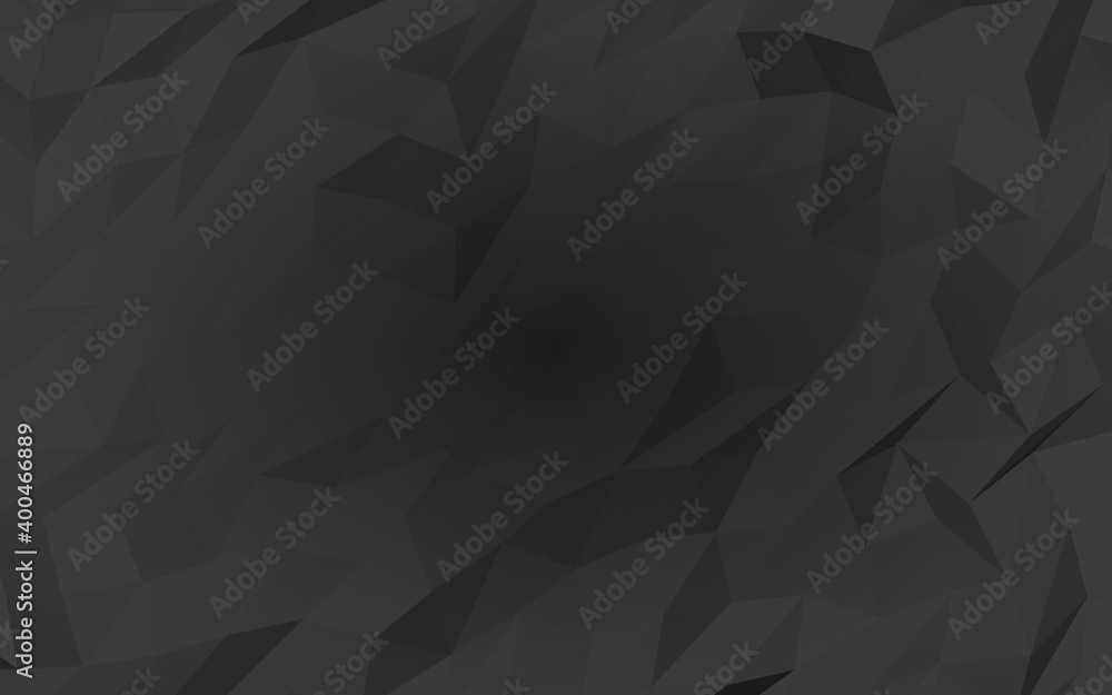 Black abstract background. Lowpoly backdrop. Gloomy crumpled paper. 3D illustration Black abstract background. Lowpoly backdrop. Gloomy crumpled paper. 3D illustration