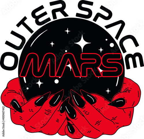 Mars slogan Vector design for t-shirt graphics, banner, fashion prints, slogan tees, stickers, cards,flyer, posters and other creative uses
