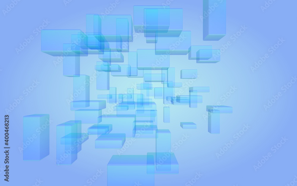 Blue and purple abstract digital and technology background. The pattern with repeating rectangles. 3D illustration Blue and purple abstract digital and technology background. The pattern with repeating rectangles. 3D illustration