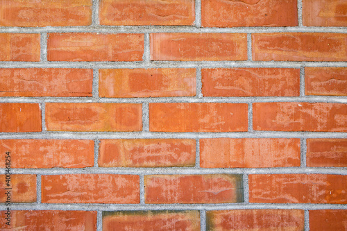Close Up of an Exterior Orange Brick Wall