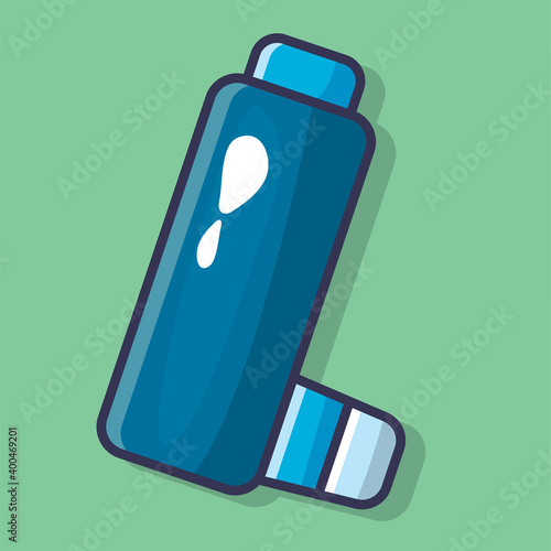 asthma inhaler isolated vector illustration in flat style