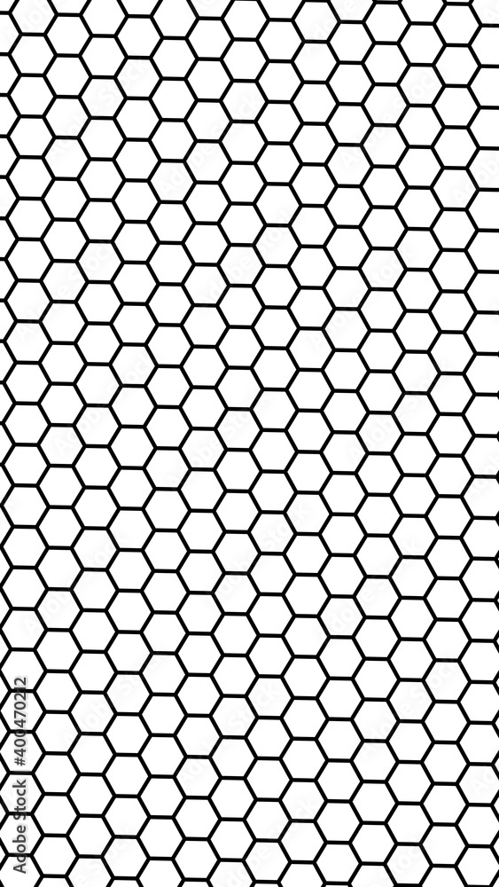 Black honeycomb on a white background. Perspective view on polygon look like honeycomb. Isometric geometry. Vertical image orientation. 3D illustration Black honeycomb on a white background. Perspective view on polygon look like honeycomb. Isometric geometry. Vertical image orientation. 3D illustration