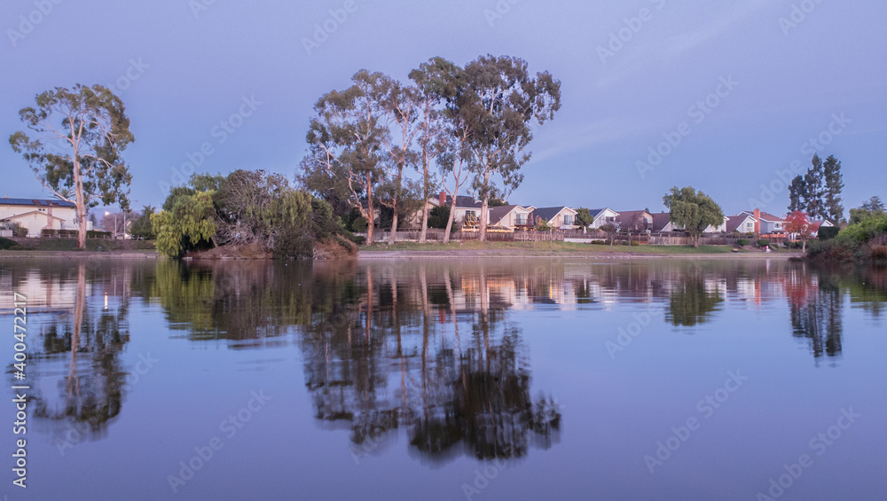 Suburban Landscape Reflected During Twilight Suburban Landscape Reflected During Twilight