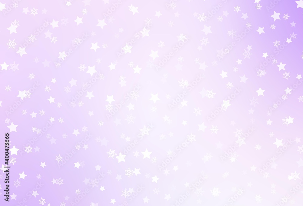 Light Purple vector background with beautiful snowflakes, stars. Light Purple vector background with beautiful snowflakes, stars.