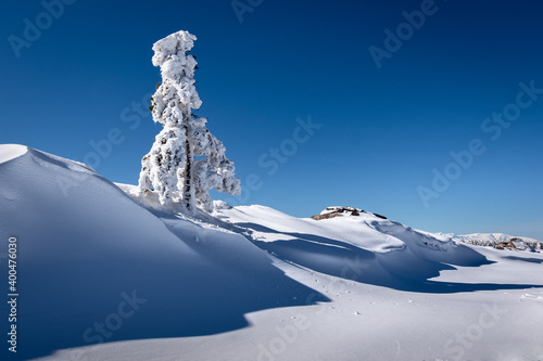 Paisaje invernal en el interior de Almería - Sierra de los Filabres (España) photo