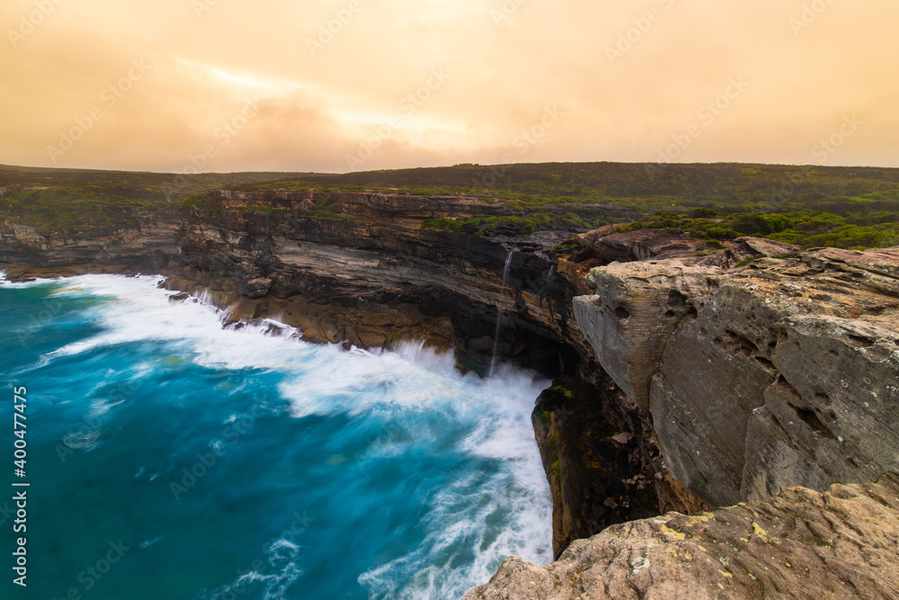 Summer sunset view at Curracurrong Falls, Sydney, Australia. Summer sunset view at Curracurrong Falls, Sydney, Australia.