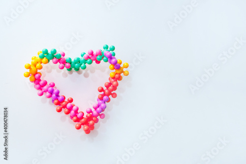 toy-constructor in the shape of a heart on February 14. Valentine s Day symbol on a white background.