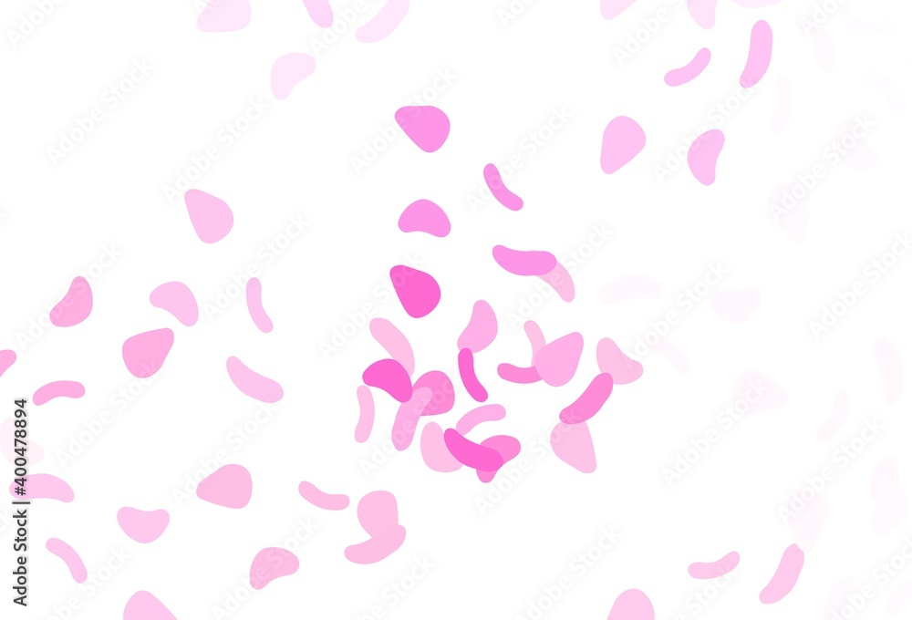 Light Pink vector pattern with chaotic shapes. Light Pink vector pattern with chaotic shapes.
