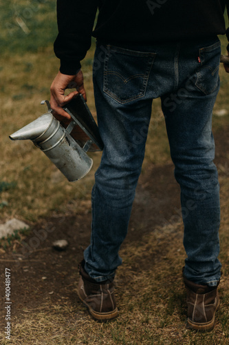 person walking in the park