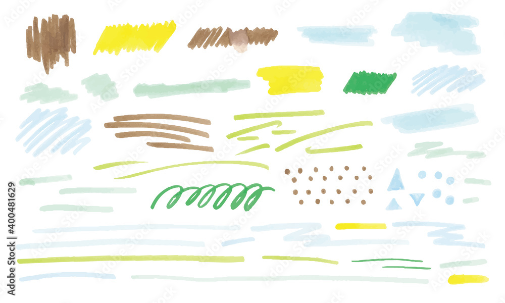 サインペンで描いたようなタッチの手書きの線素材 Stock Vector Adobe Stock