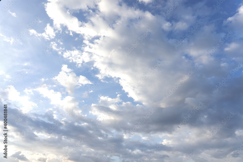 Landscape of the blue sky full with clouds in the summer with natural sunlight on the abstract wide space background, refer to the hope and freedom of the future Landscape of the blue sky full with clouds in the summer with natural sunlight on the abstract wide space background, refer to the hope and freedom of the future
