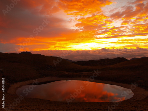 A high altitude lake at dawn