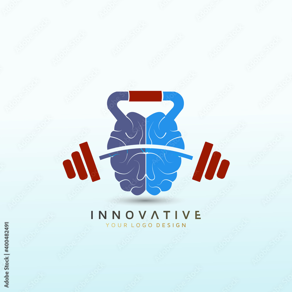 Brain template fitness vector logo design, fitness logo design ...