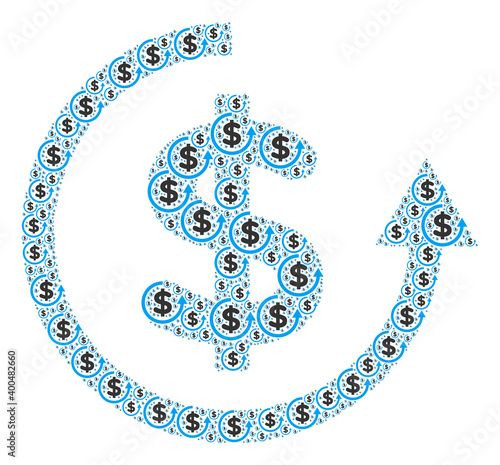 Repeating composition of refund. Flat vector refund mosaic is organized with repeating recursive refund items.