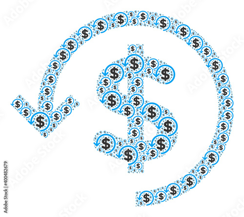 Repeating combination of refund. Flat vector refund composition is organized of repeating recursive refund pictograms.