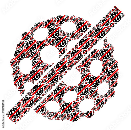 Recursive mosaic of remove microbe spore. Flat vector remove microbe spore composition is organized of repeating self remove microbe spore elements.