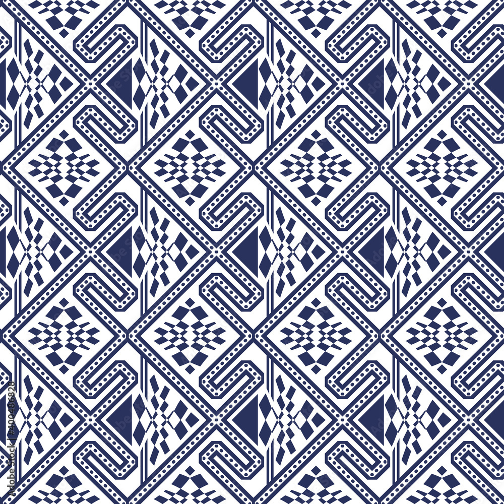 Seamless geometric ethnic pattern background. Folk art design. Vector illustration.