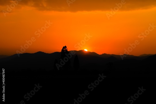 sunrise over the mountains © Logo sticker 