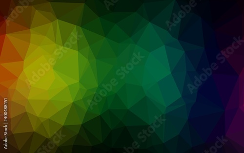 Dark Multicolor, Rainbow vector abstract polygonal layout.