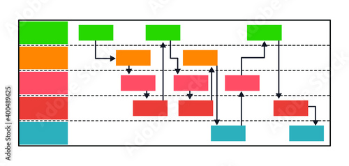 Vector illustration for Swim Lane Chart EPS10